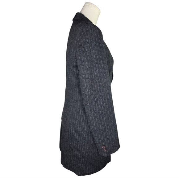Vintage 90s Nanci Jennifer Canada Pinstripe Wool Skirt Suit 7/8 Quiet Luxury - Picture 3 of 9